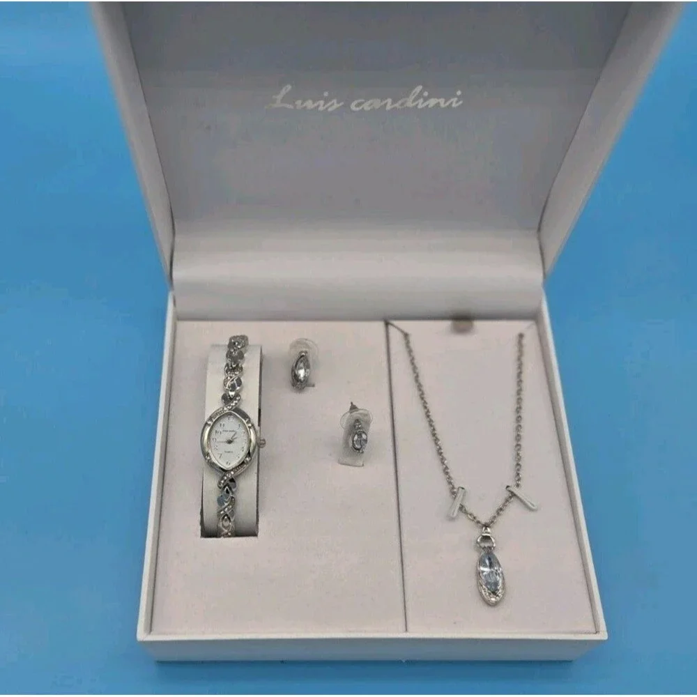 Luis Cardini Fashion Watch Set with Necklace and Earrings